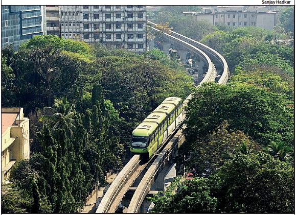 ON TRACK: The monorail will run on the entire 20-km Chembur-Wadala-Jacob Circle corridor from Sunday. Currently, it operates on the stretch between Chembur and Wadala. From Sunday, MMRDA will run 130 services at a frequency of 20 minutes. The revised fares are in four slabs: Rs 10, Rs 20, Rs 30 and Rs 40

