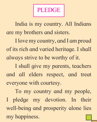 Indian pledge in English for school